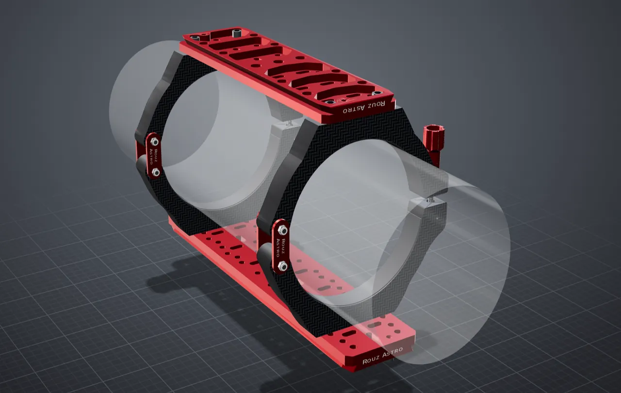 Rouz tube rings with upper and lower dovetails, built in the 3D builder